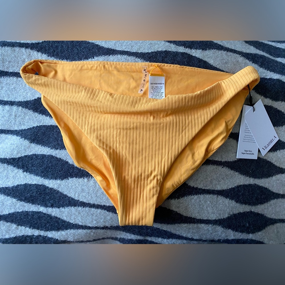 NWT Vitamin A Kaya Bikini Set Iced Mango Eco Ribbed Size 14 DD - Picture 6 of 13